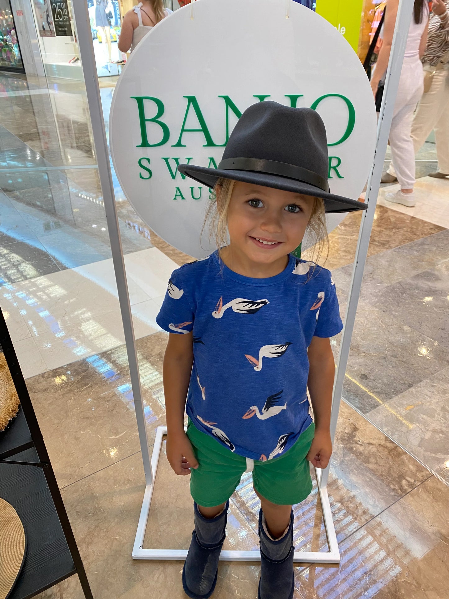 Kids Iconic Banjo Fedora Xsmall 53-54cms with velcro adjuster.