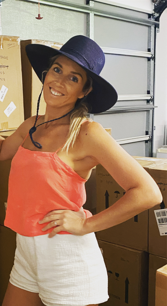 70% OFF | Palm Beach - Navy 100% Natural Straw