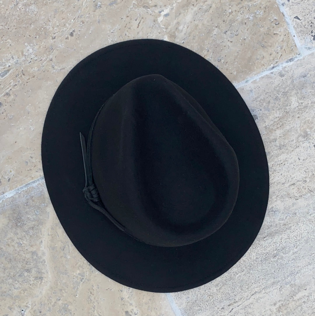 Iconic Banjo - Black 100% Australian Wool Fedora Style Hat