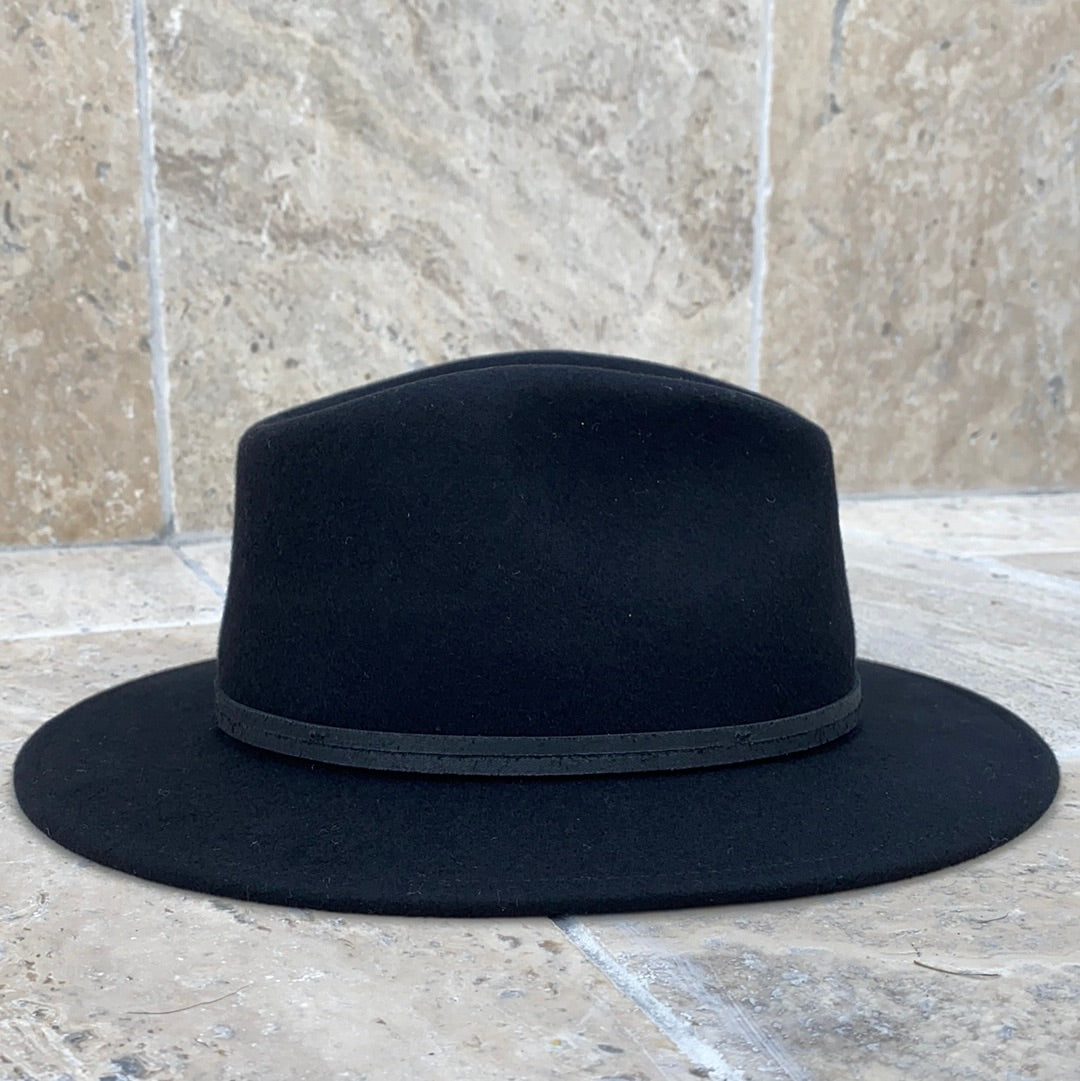 Iconic Banjo - Black 100% Australian Wool Fedora Style Hat