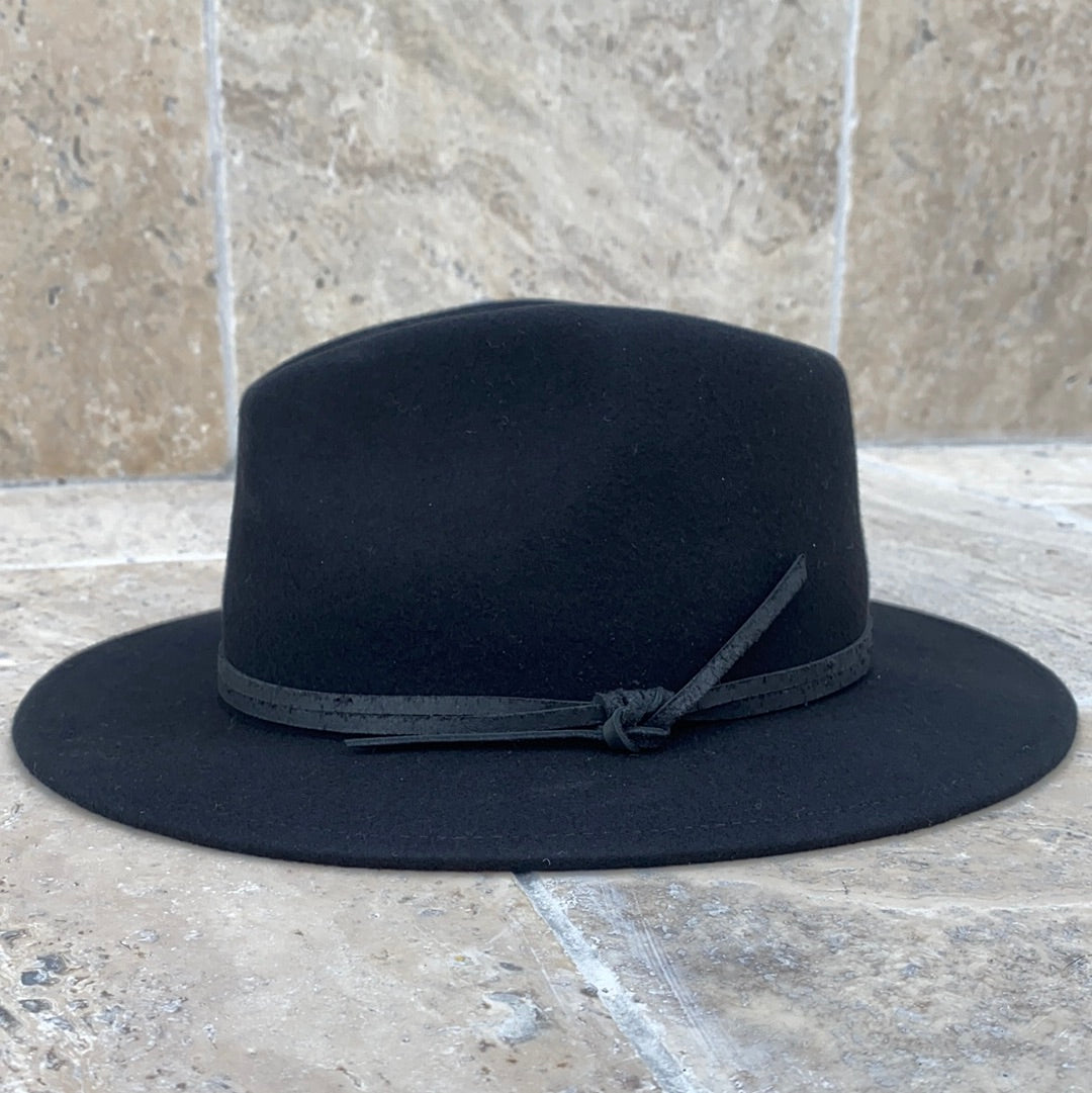 Iconic Banjo - Black 100% Australian Wool Fedora Style Hat